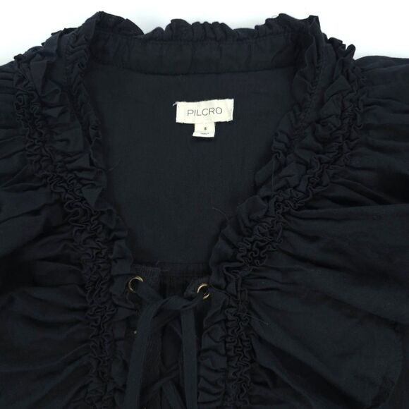 ANTHROPOLOGIE Pilcro Ruffled Tiered Midi Dress Witchy Cottagecore Boho French - Picture 2 of 13